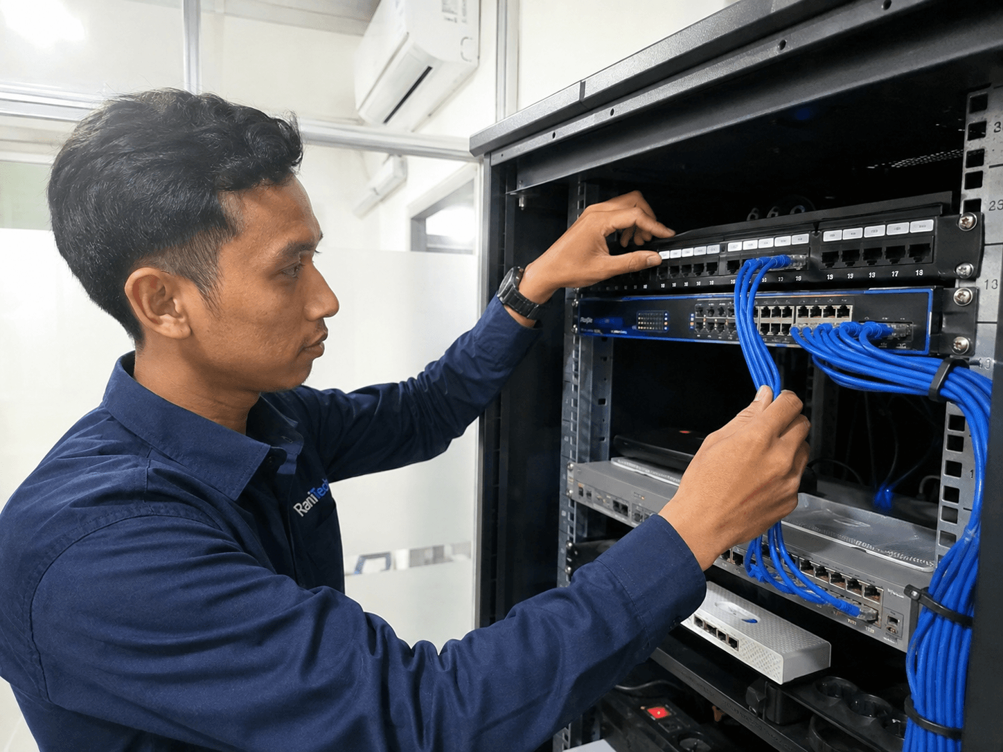 Rack & Cable Management - dokumentasi jasa instalasi jaringan RaniTech
