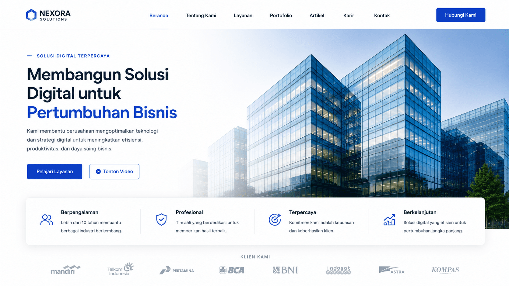 Preferensi desain website Modern Minimal