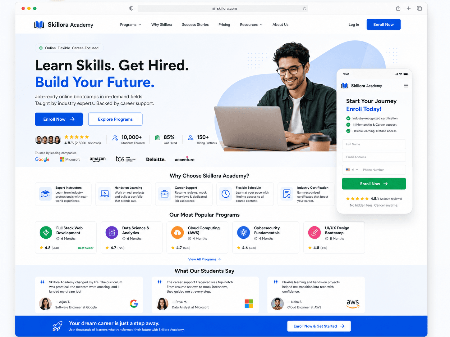 Education Lead Generation Concept untuk contoh desain landing page