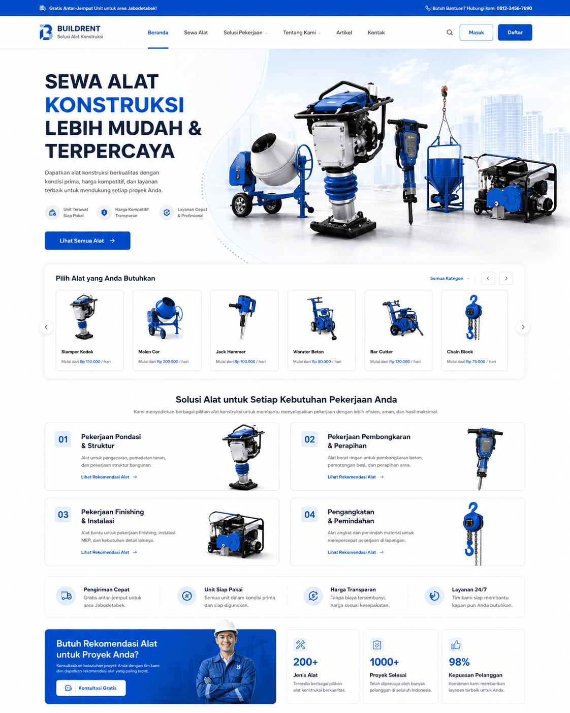 Screenshot portfolio SewaStamper RaniTech