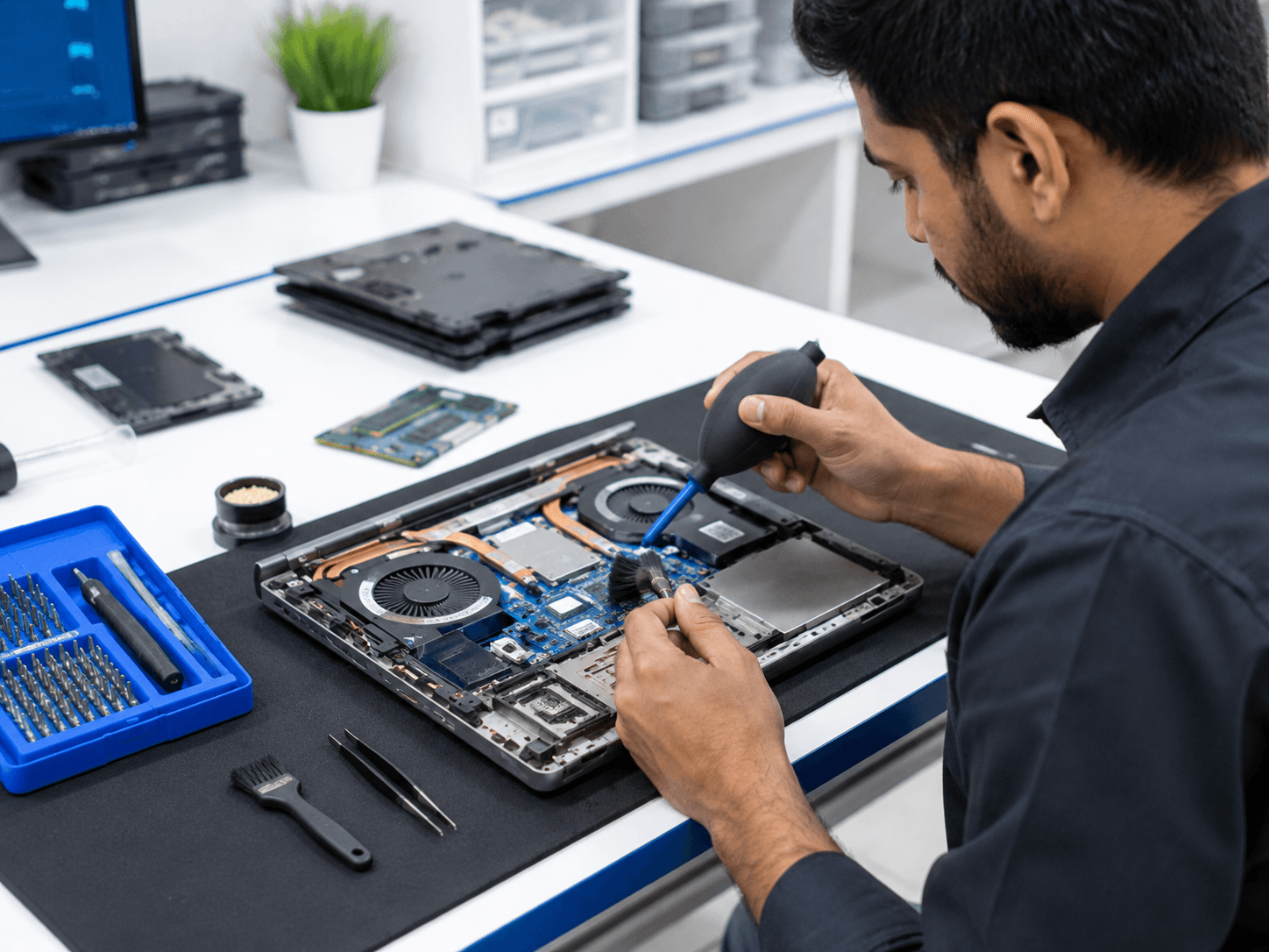 Ilustrasi cleaning fan dan cooling system laptop