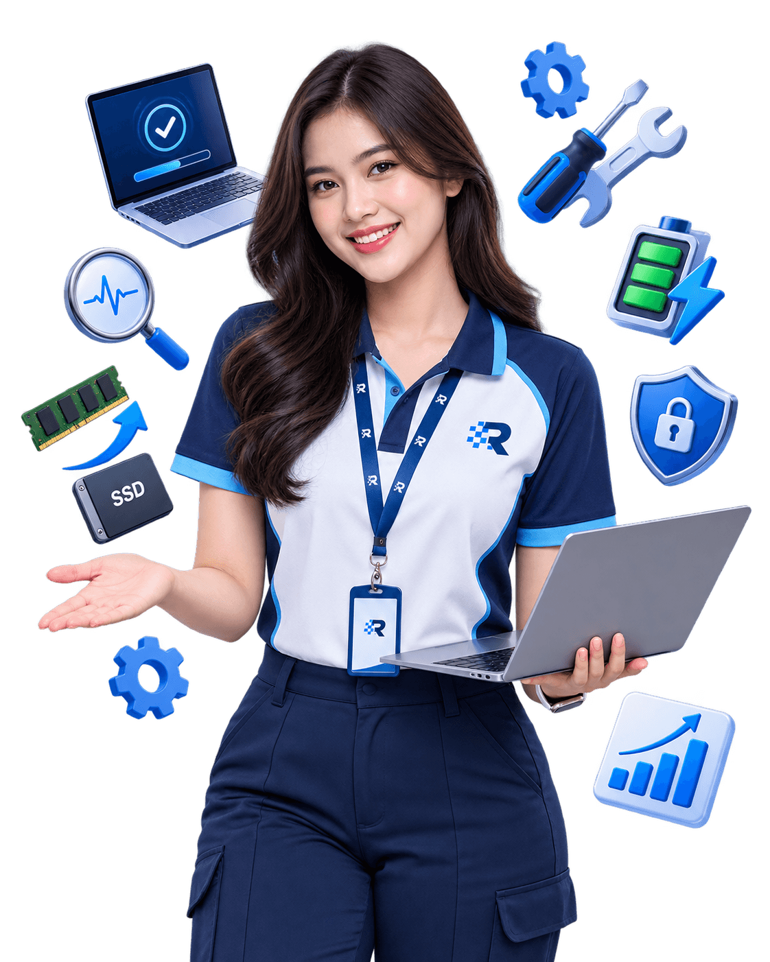 Ilustrasi customer support RaniTech untuk konsultasi dan service laptop
