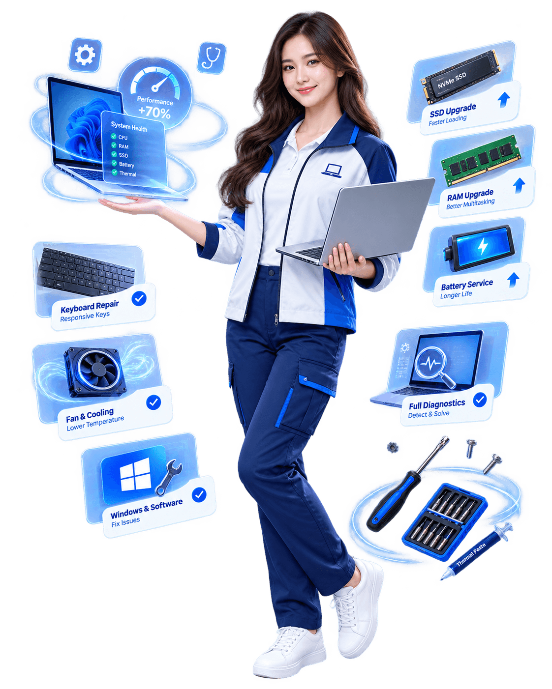Teknisi RaniTech untuk service laptop, diagnostic hardware software dan upgrade laptop